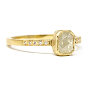 Emerald Cut Diamond Pave Ring