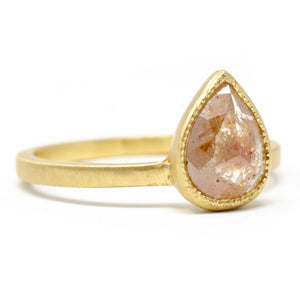 Pink Pear Diamond Ring