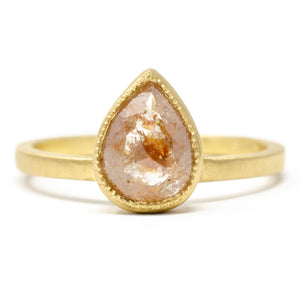 Pink Pear Diamond Ring