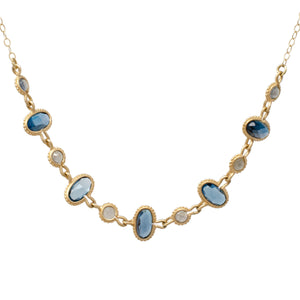 London Blue Topaz Labradorite Choker Necklace