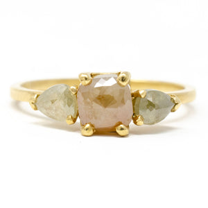 Petite Three Stone Opaque Diamond Ring