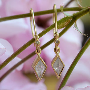 Blockette Kite Opaque Diamond Earrings