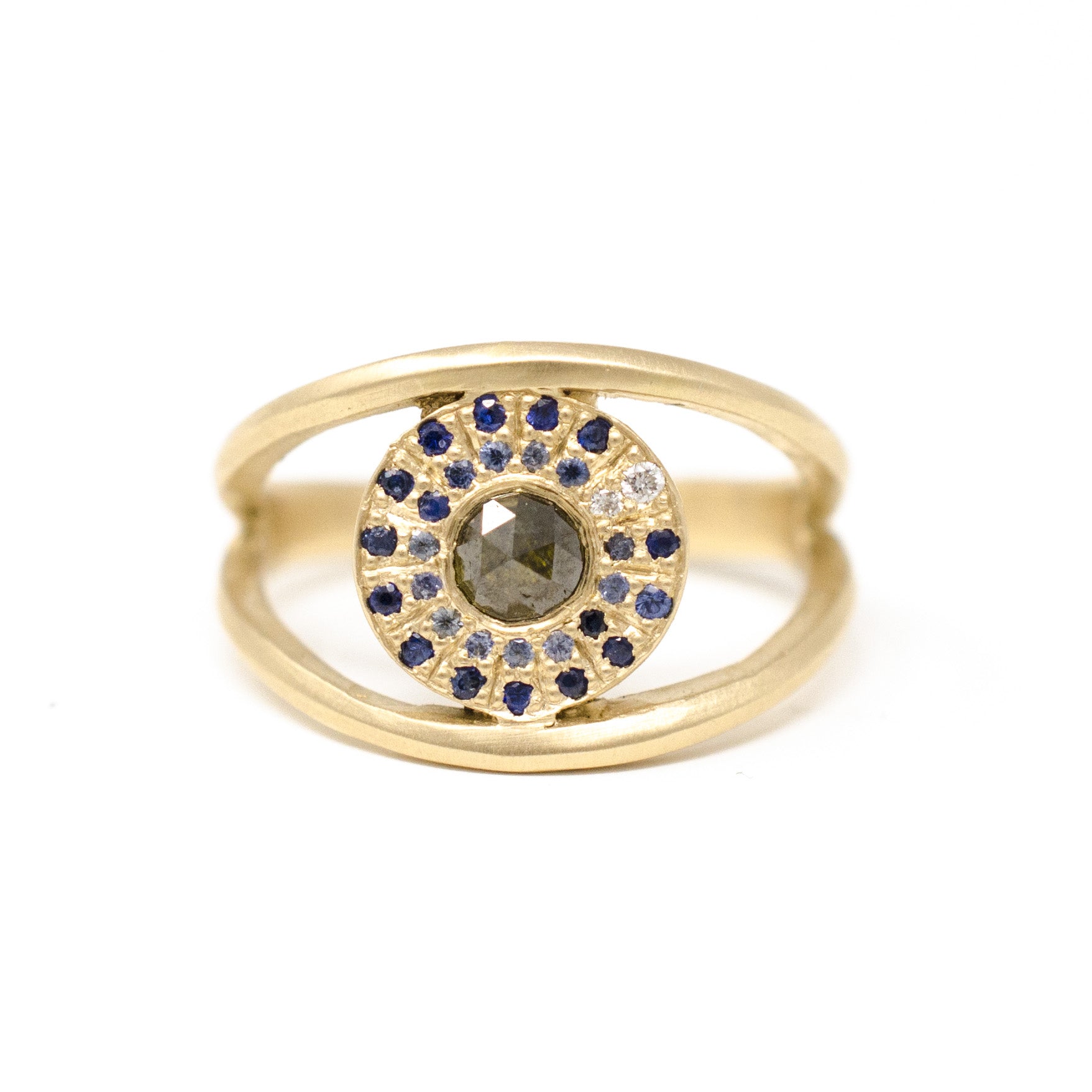 Shop Sydney Evan 14k Gold & Diamond Tiny Carved Stone Evil Eye Ring